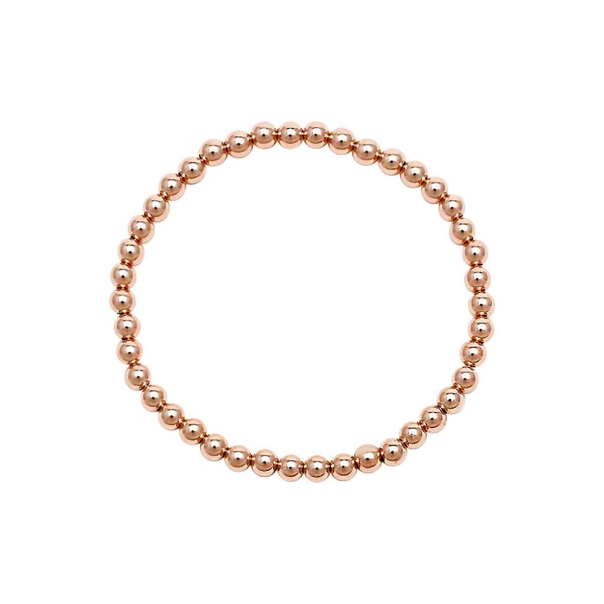 Rose gold beaded bracelet in 4mm with high-polish round beads by Alef Bet