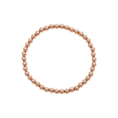 Rose gold beaded bracelet in 4mm with high-polish round beads by Alef Bet