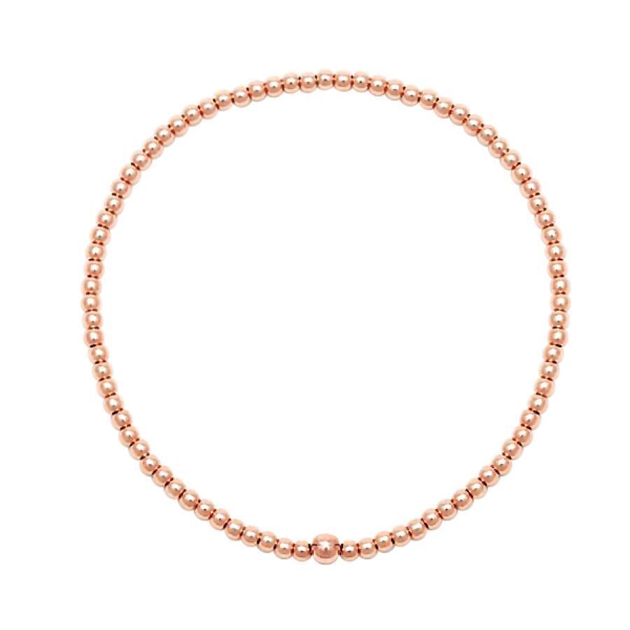 Rose Gold Tiny Bead Bracelet 2mm