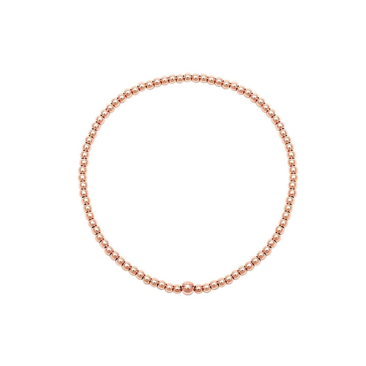 Rose Gold Tiny Bead Bracelet 2mm