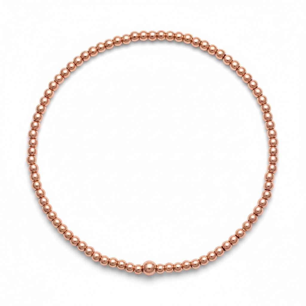 Rose Gold Tiny Bead Bracelet 2mm