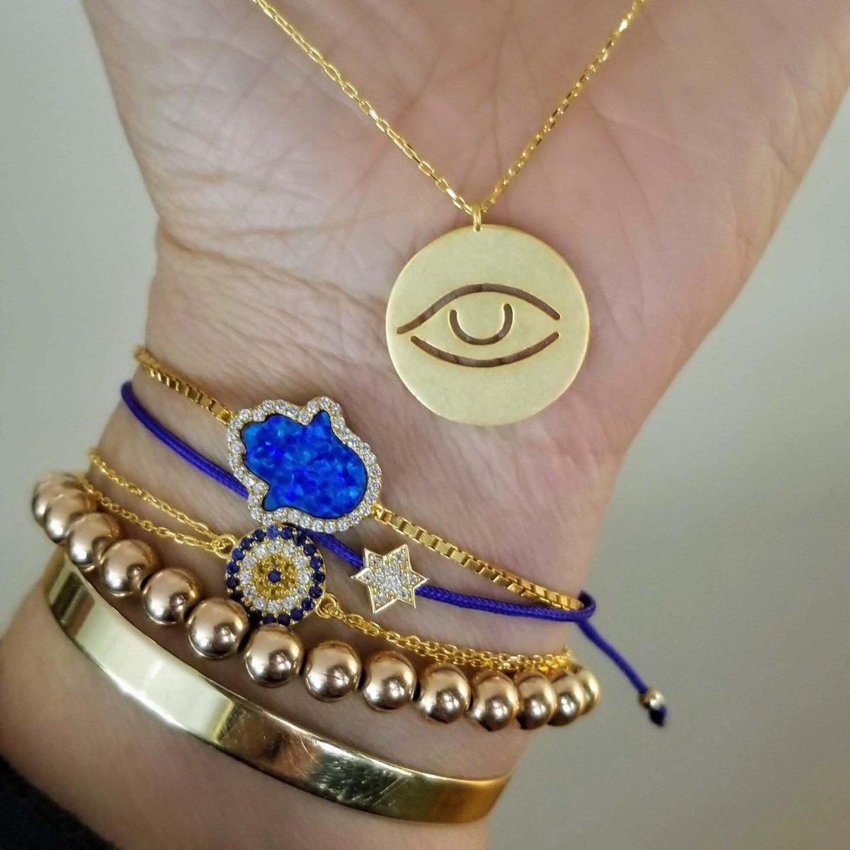Round Evil Eye Bracelet for Everyday