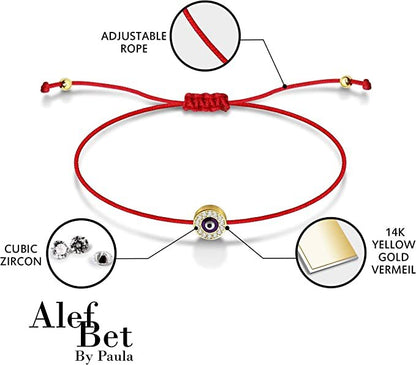Round Evil Eye Red String of Fate Bracelet