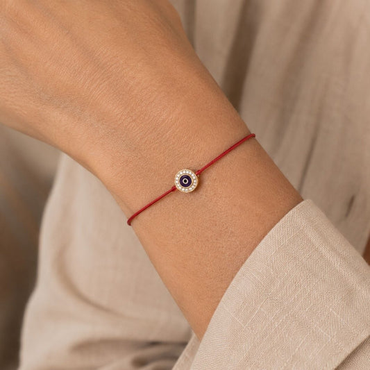 Round Evil Eye Red String of Fate Bracelet