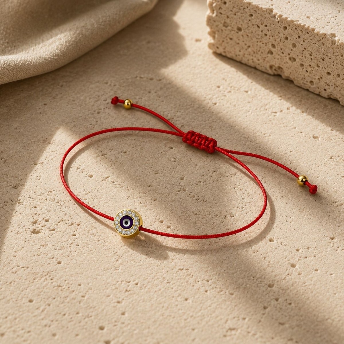 Round Evil Eye Red String of Fate Bracelet