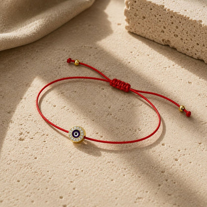 Round Evil Eye Red String of Fate Bracelet