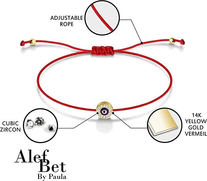 Round Evil Eye Red String of Fate Bracelet