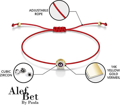 Round Evil Eye Red String of Fate Bracelet | Free Gift