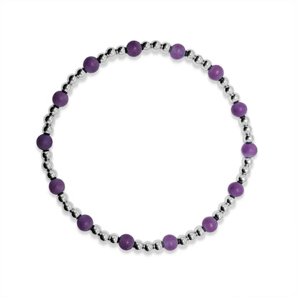 Scattered Gemstones and 4mm Beaded Bracelet