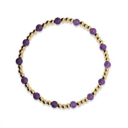 Scattered Gemstones and 4mm Beaded Bracelet