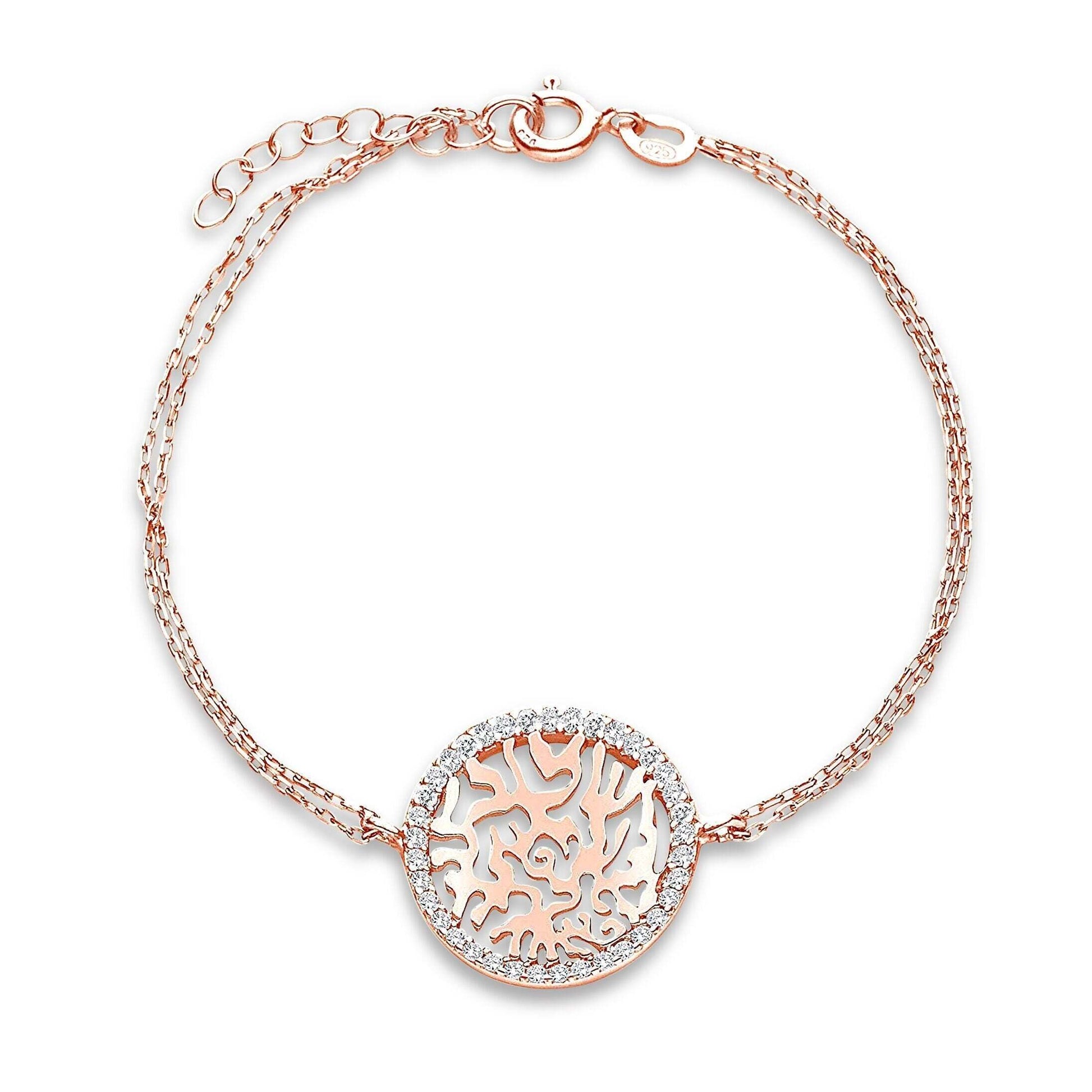Shema Israel Hebrew prayer bracelet for women, featuring sterling silver, cubic zirconia, and an adjustable length for a perfect fit.