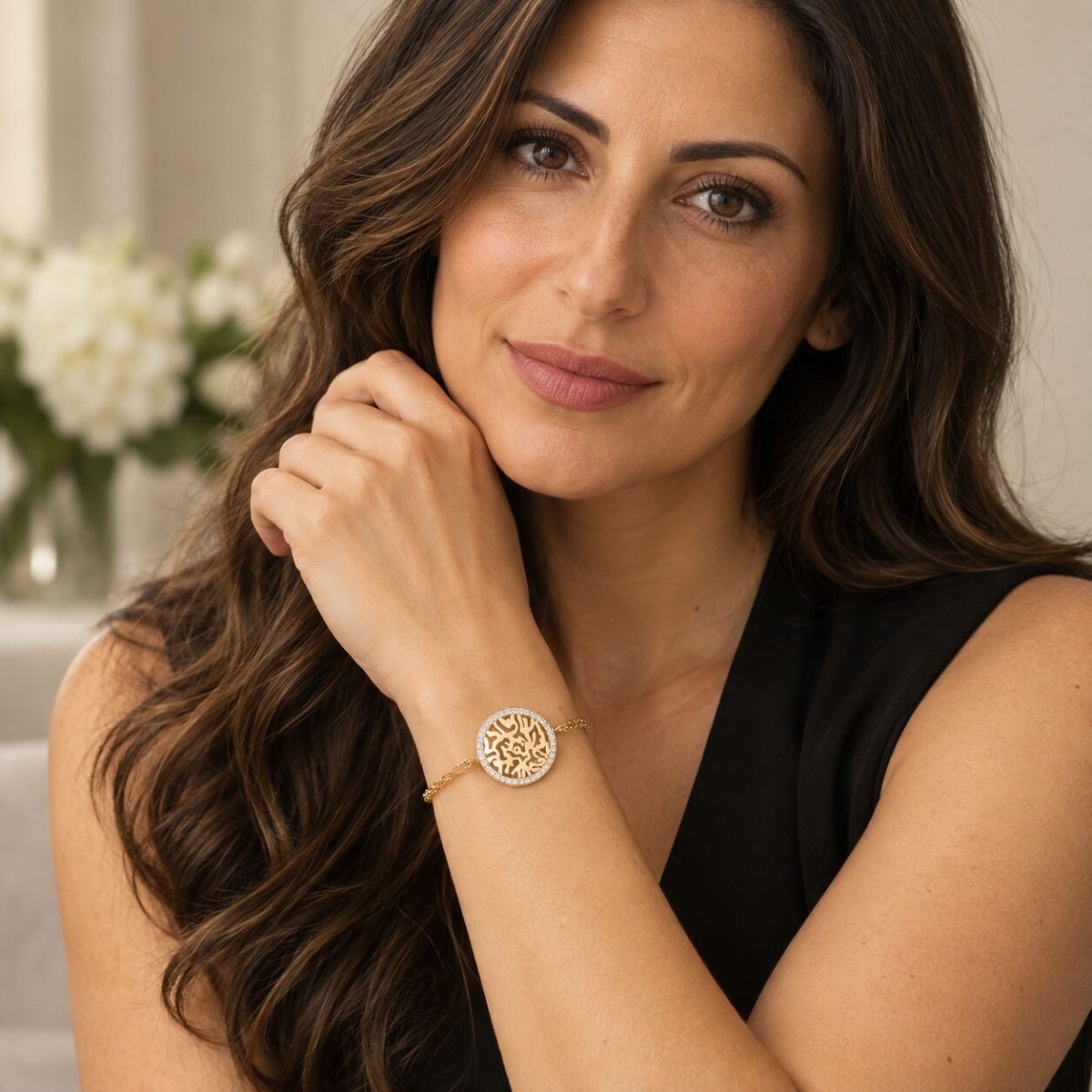 Shema Israel Hebrew Prayer Bracelet in 14k Yellow Gold Plated Sterling Silver 925 with CZ Pavé, wear your faith every day