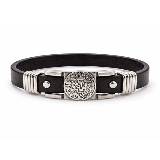 Shema Israel Leather Bracelet for Men and Women