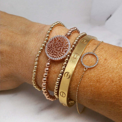 Shema Yisrael Prayer Bracelet - Sterling Silver & Gold