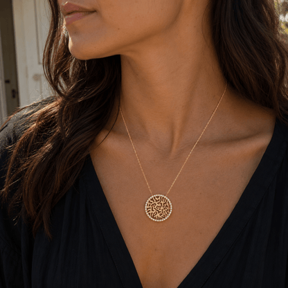 Shema Yisrael Prayer Necklace in Sterling Silver 925 with CZ Halo