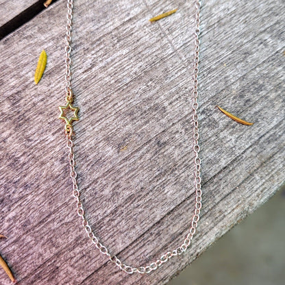 Sideways Star of David Necklace
