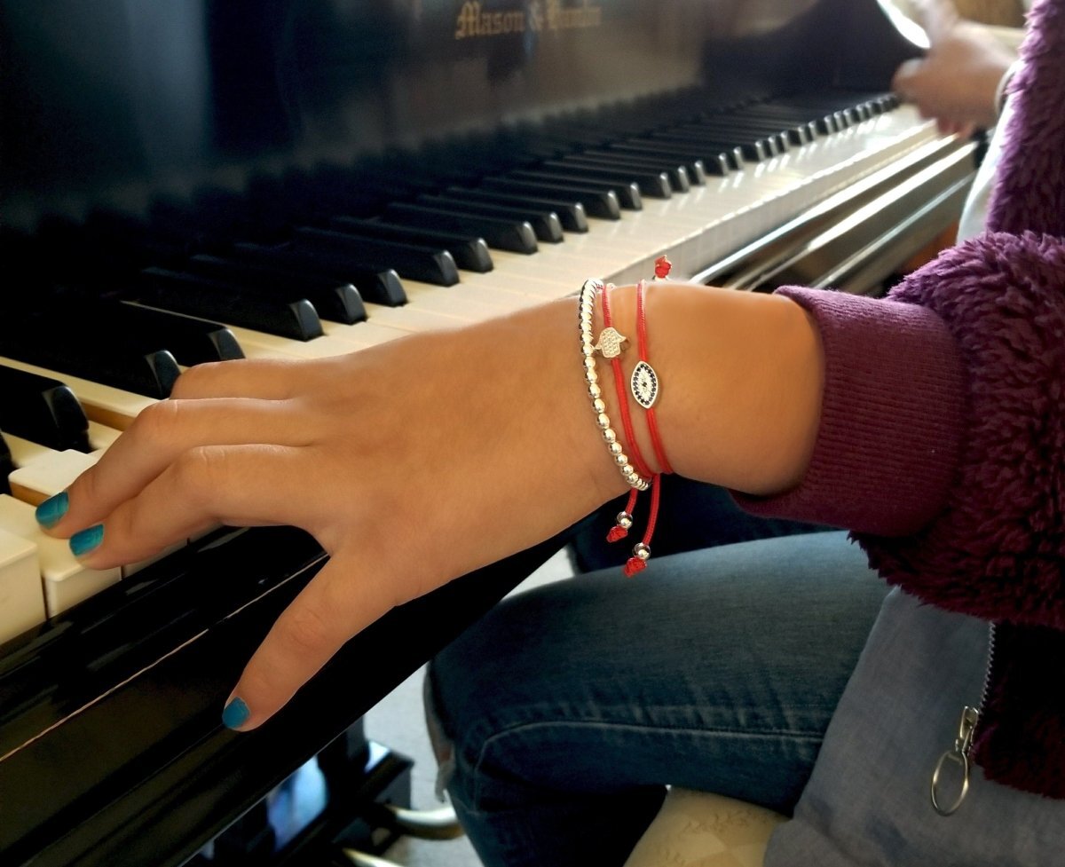 Silver Beaded Bracelet 4mm