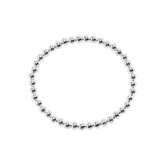 Silver Beaded Bracelet 4mm
