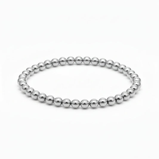 Silver Beaded Bracelet 5mm