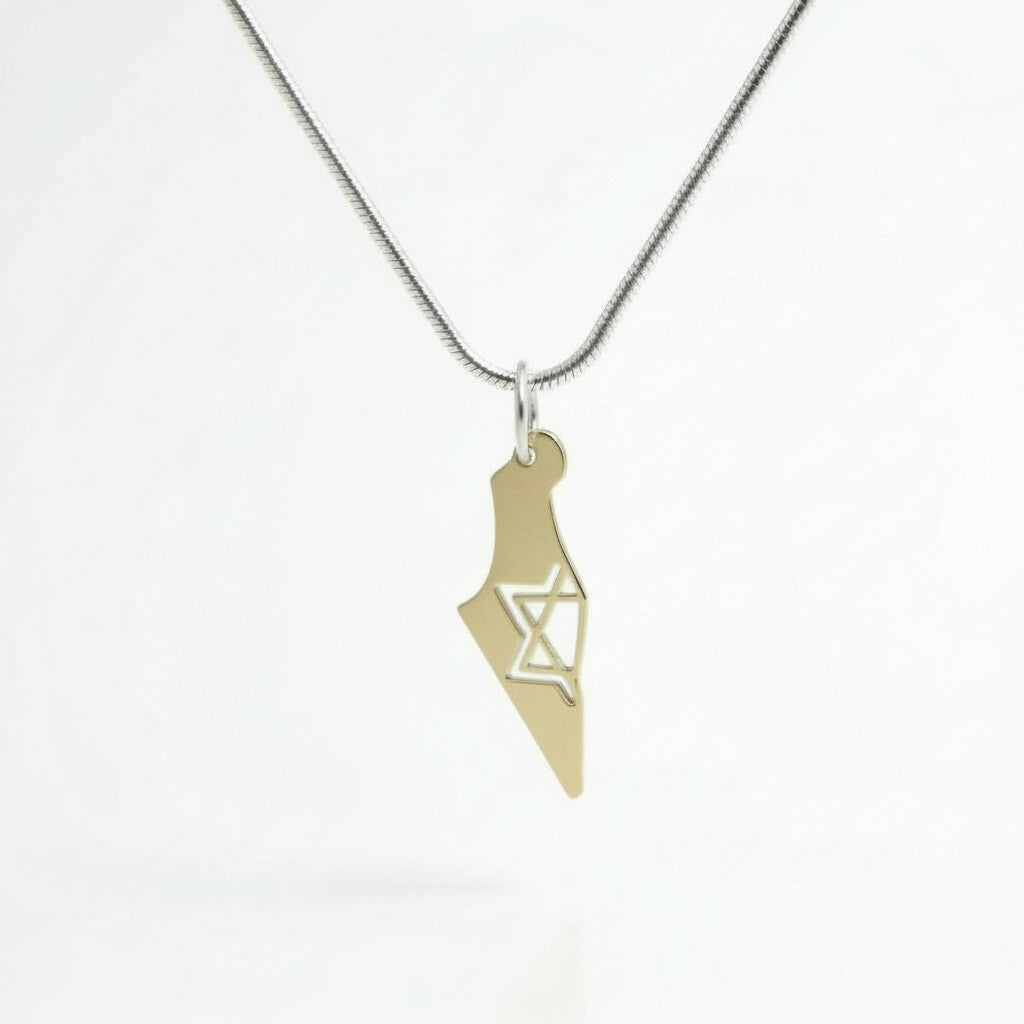 Jewish map Israel necklace 