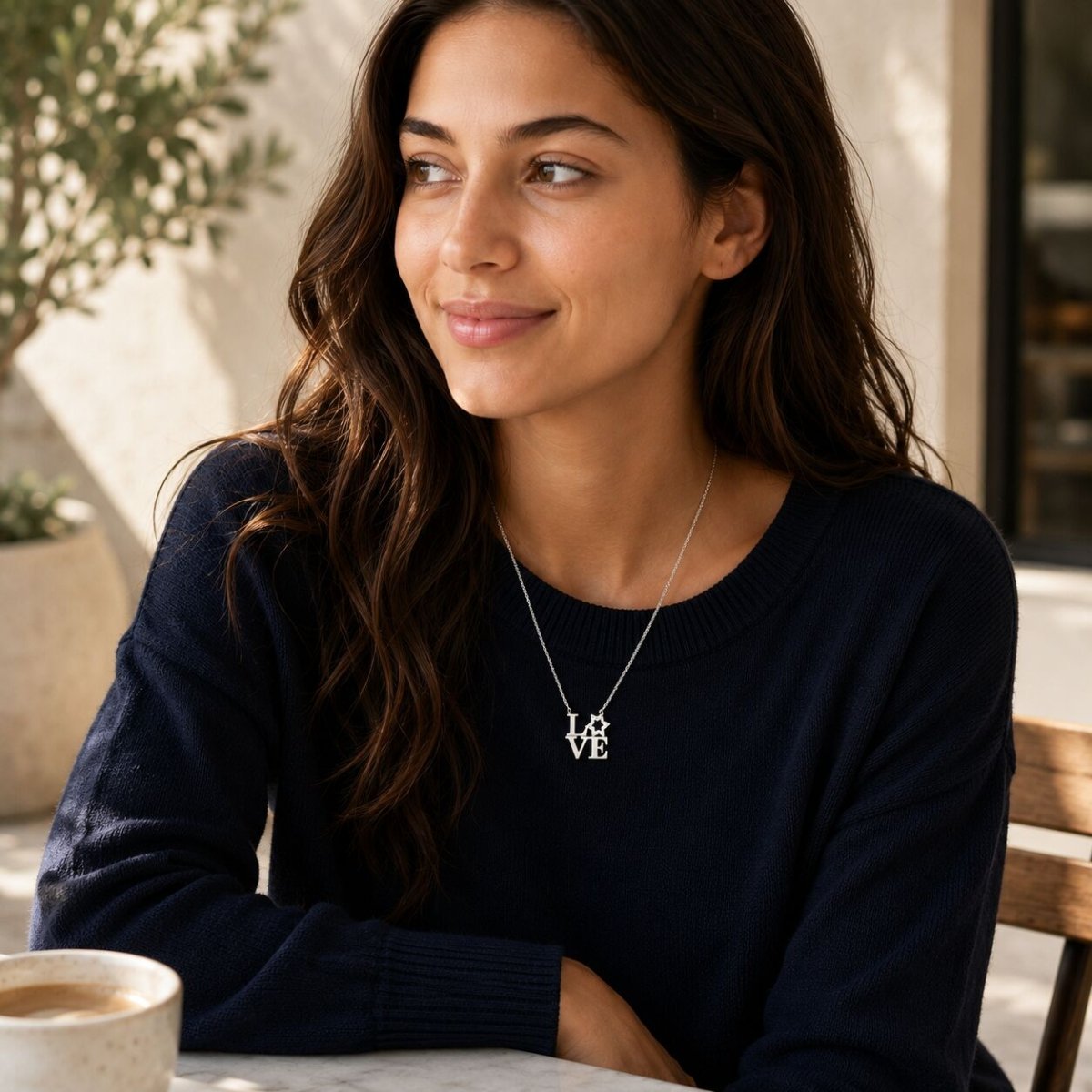 Silver Star of David Love Necklace | Alef Bet