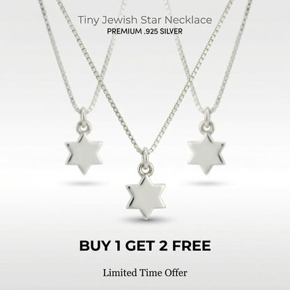 Silver Star of David Necklace | Premium .925 16" Silver Box Chain