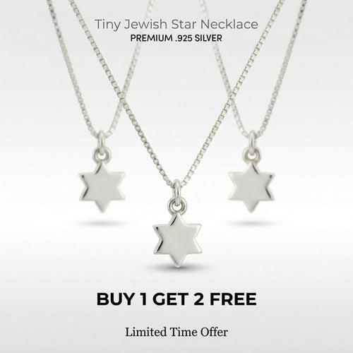 Silver Star of David Necklace | Premium .925 16" Silver Box Chain