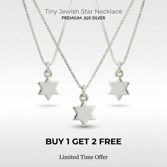 Silver Star of David Necklace | Premium .925 16" Silver Box Chain
