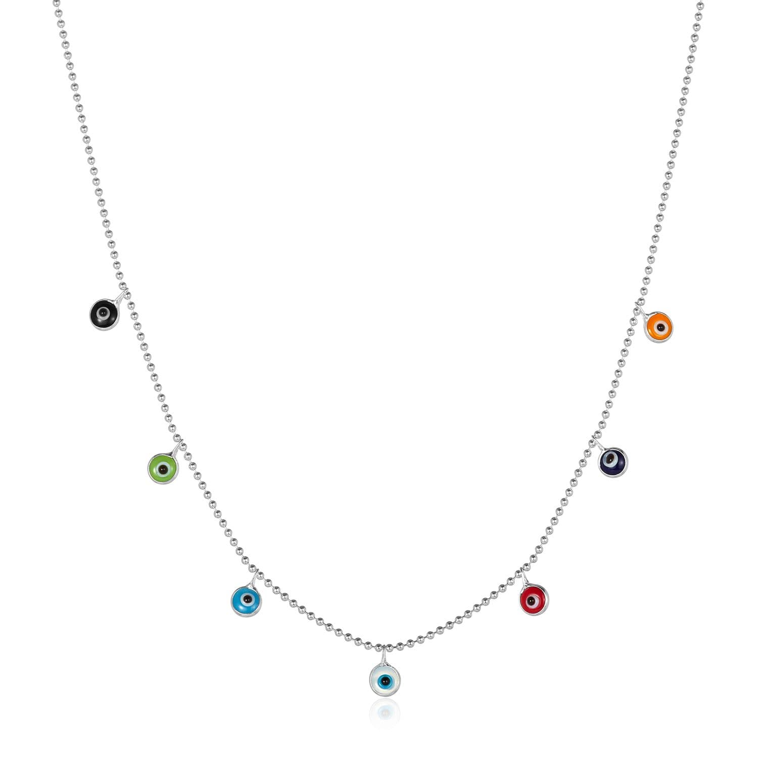 Colorful Evil Eye Charm Necklace Alef Bet by Paula Jewelry and Home