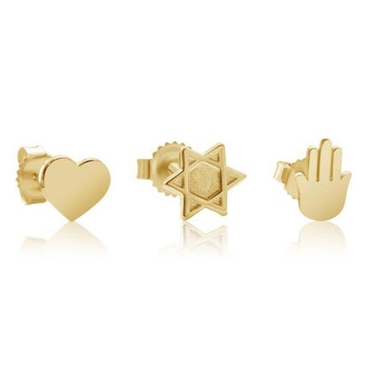 Single Earring Studs | Heart, Star, Evil Eye, Hamsa