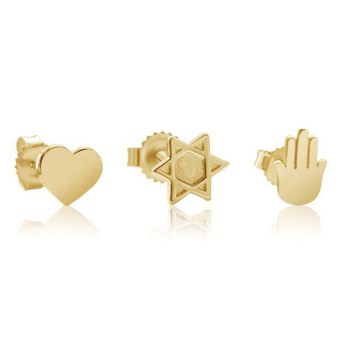 Single Earring Studs | Heart, Star, Evil Eye, Hamsa