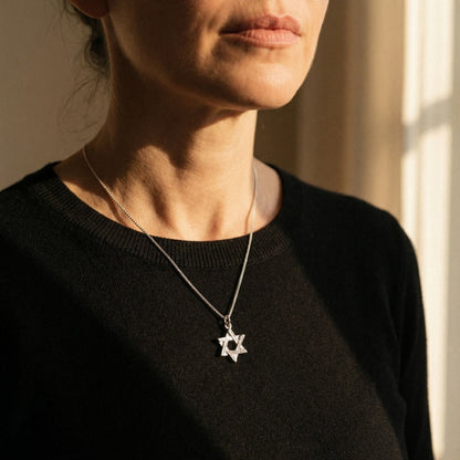 Small Sterling Silver Star of David Necklace - Everyday Faith | Alef Bet