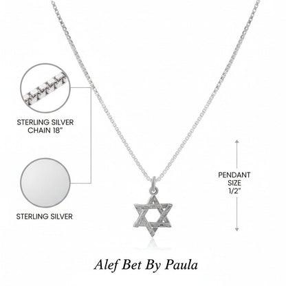 Small Sterling Silver Star of David Necklace - Everyday Faith | Alef Bet