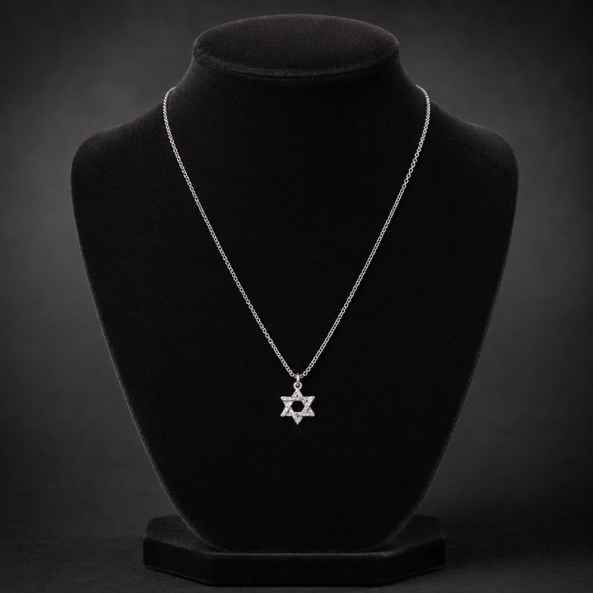 Jewish Star of David Sterling Silver 925 Necklace for Men, quiet faith worn every day