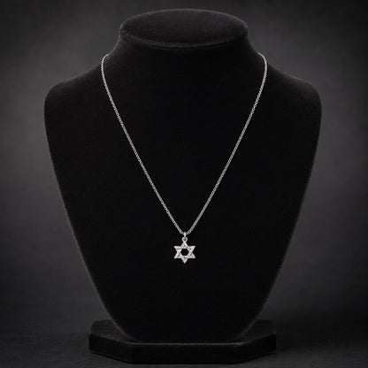 Jewish Star of David Sterling Silver 925 Necklace for Men, quiet faith worn every day