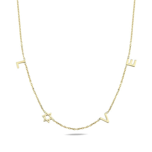 Solid 14k Gold Love Star Necklace, the Real Thing She Never Takes Off