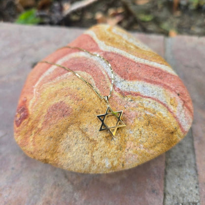 Jewish Star of David Charm in Solid 14k Yellow Gold, a timeless symbol of faith crafted to last a lifetime