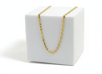 Solid Cuban Chain Necklace in 14k Gold, timeless style built to last