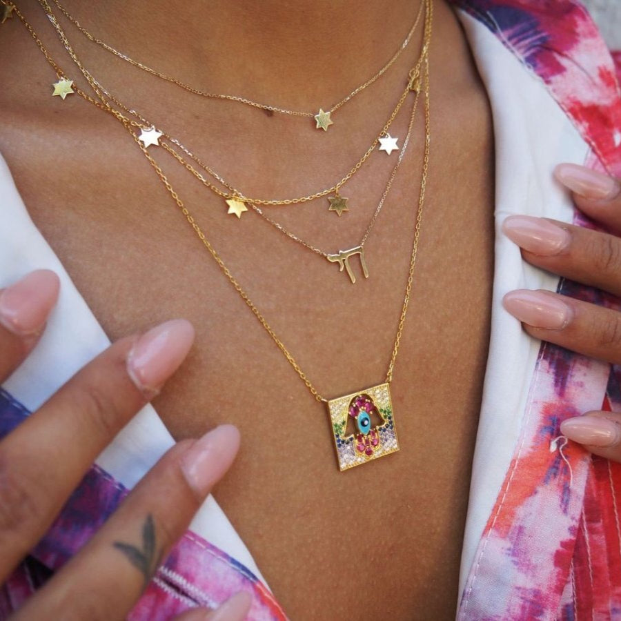 Solid Gold Petite Jewish Star Necklace