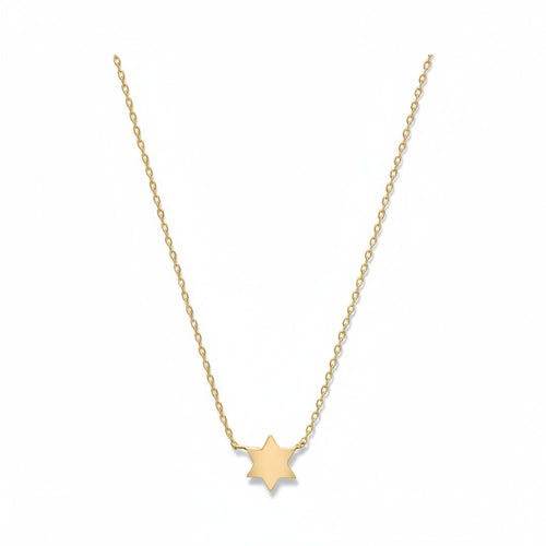 Solid Gold Petite Jewish Star Necklace