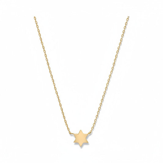 Solid Gold Petite Jewish Star Necklace