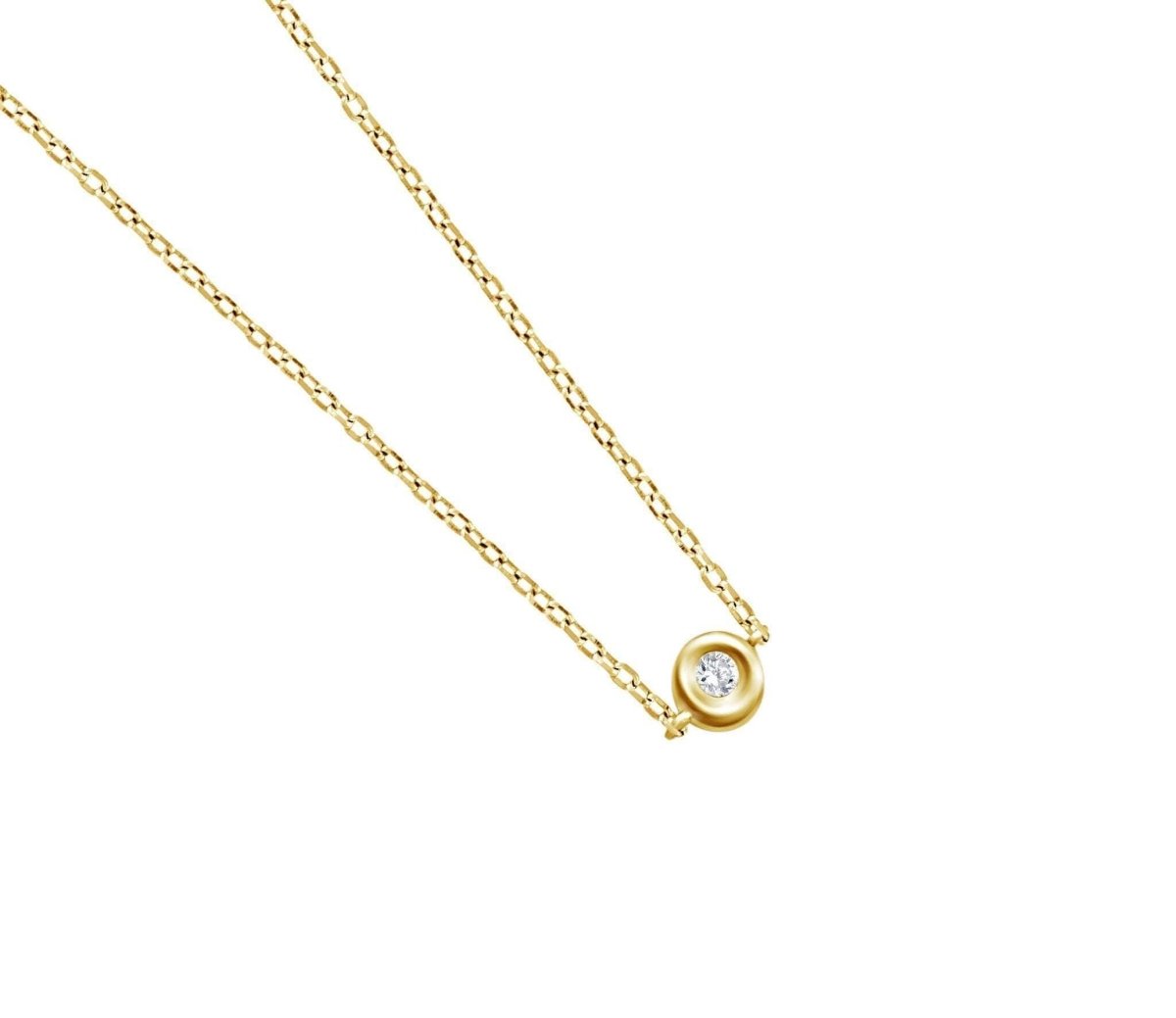 Solitaire Diamond Necklace in 14k Gold