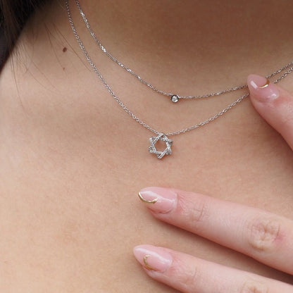 Solitaire Diamond Necklace in 14k Gold