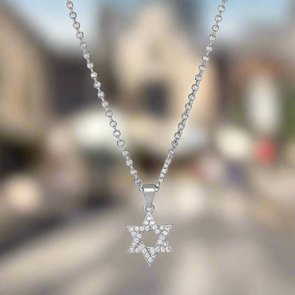 Sparkling Demure Star of David Necklace for Women