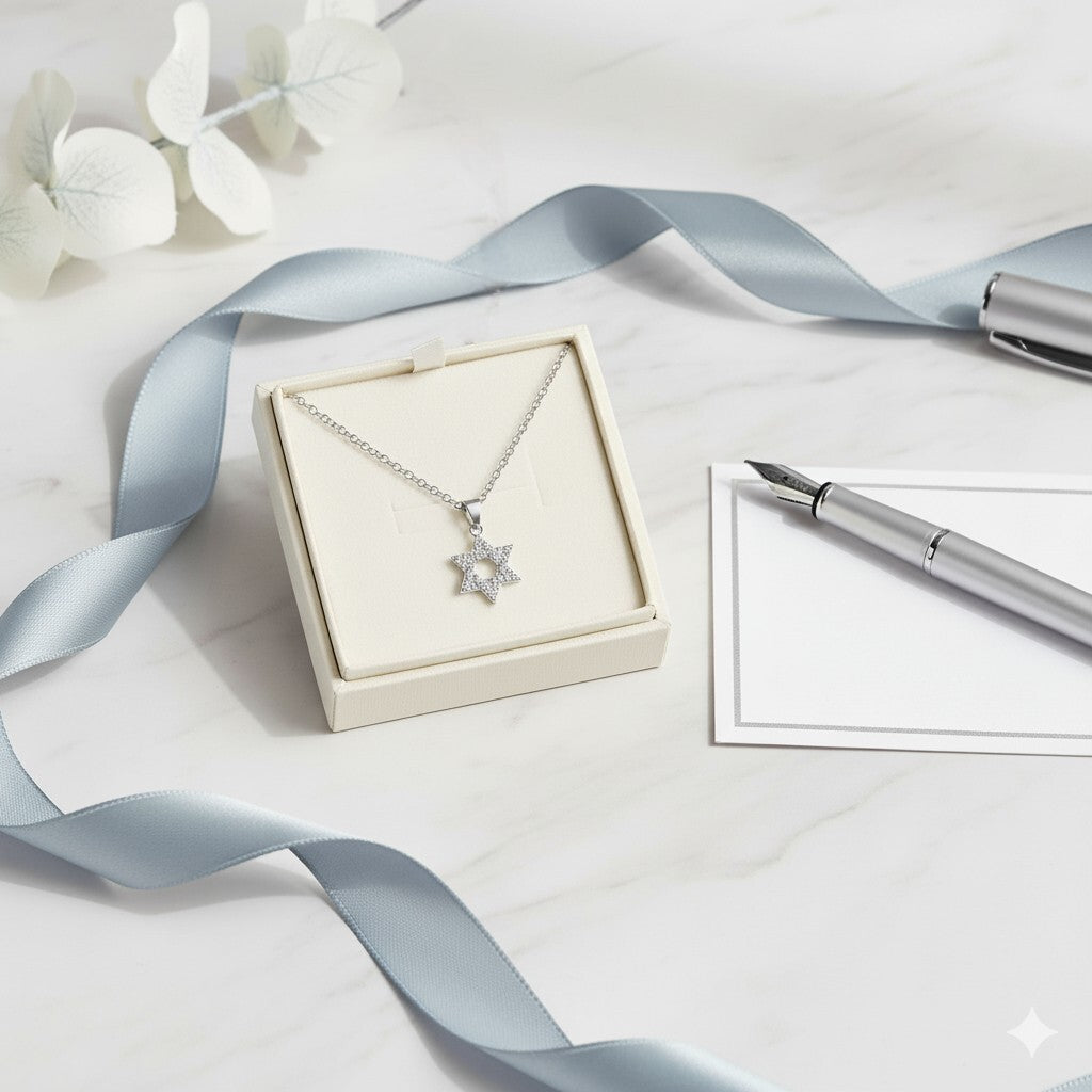 Sparkling Demure Star of David Necklace for Women