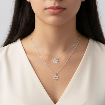 Sparkling Demure Star of David Necklace for Women