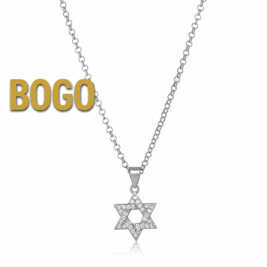 Sparkling Demure Star of David Necklace for Women