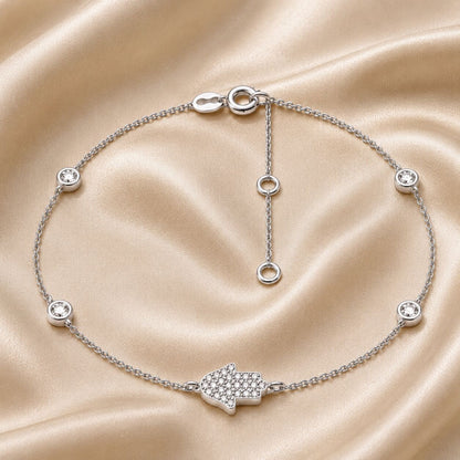 Sparkling for Every Milestone, Hamsa Bracelet with Diamonds in 14k Yellow Gold