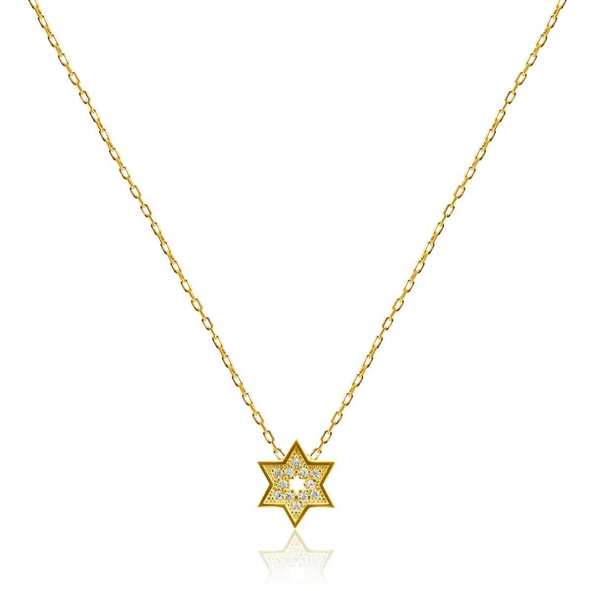 Sparkling Star of David Necklace with a Cut out Star