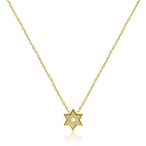 Sparkling Star of David Necklace with a Cut out Star